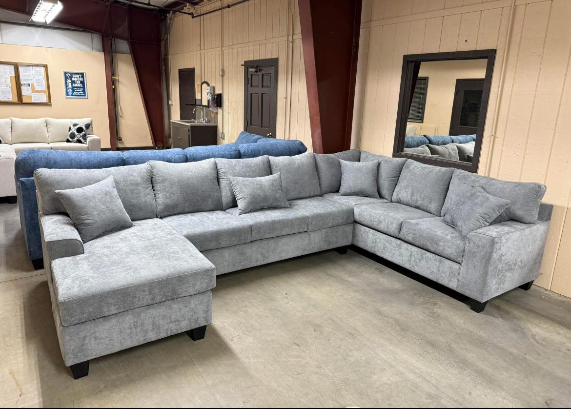 Gray 3-Piece Reversible Sectional Sofa
