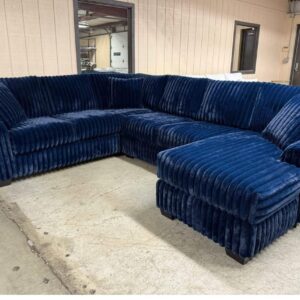 Wham Blue 3-Piece Corduroy Sectional Sofa
