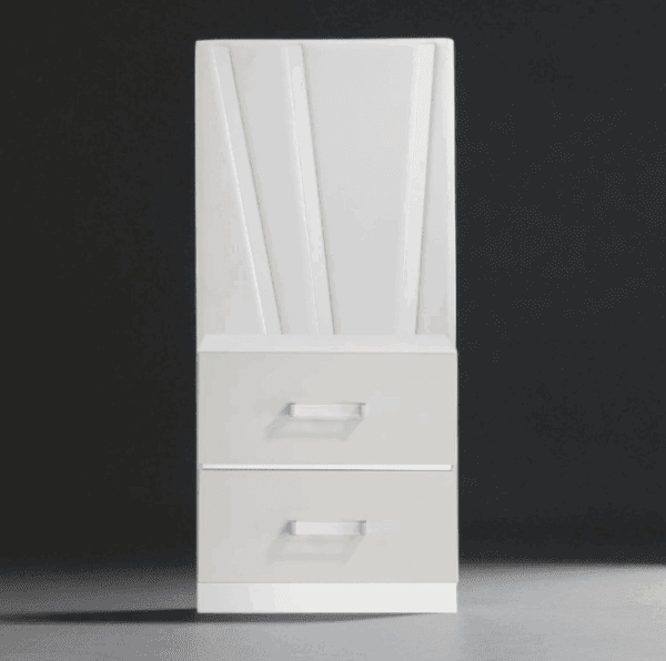 8-Piece White Panel Bedroom Set with Mirrored & LED Accents - Image 4