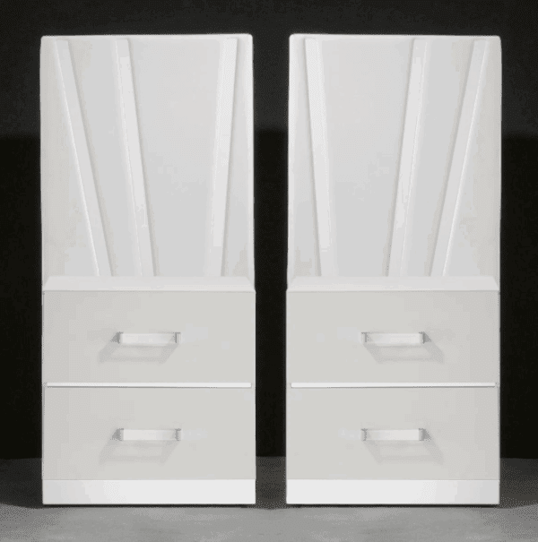 8-Piece White Panel Bedroom Set with Mirrored & LED Accents - Image 6