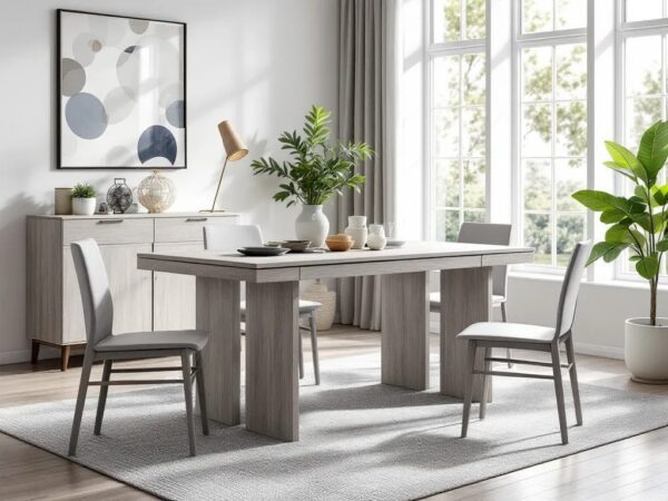Compact 5-Piece Dining Set – Solid Wood Table with 4 Chairs - Image 2