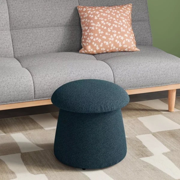 Bouclé Mushroom Storage Ottoman – Hidden Compartment Seat - Image 2