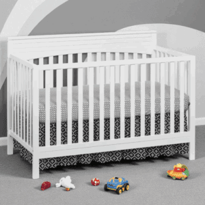 Harper 4-in-1 convertible baby crib with modern straight-line design, GREENGUARD Gold Certified.