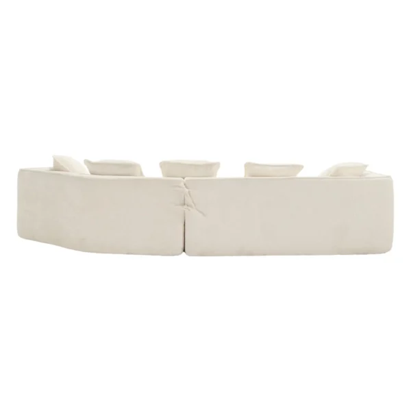 Curved Bouclé 3-Seater Sofa – Modern Living Room Upholstered - Image 2