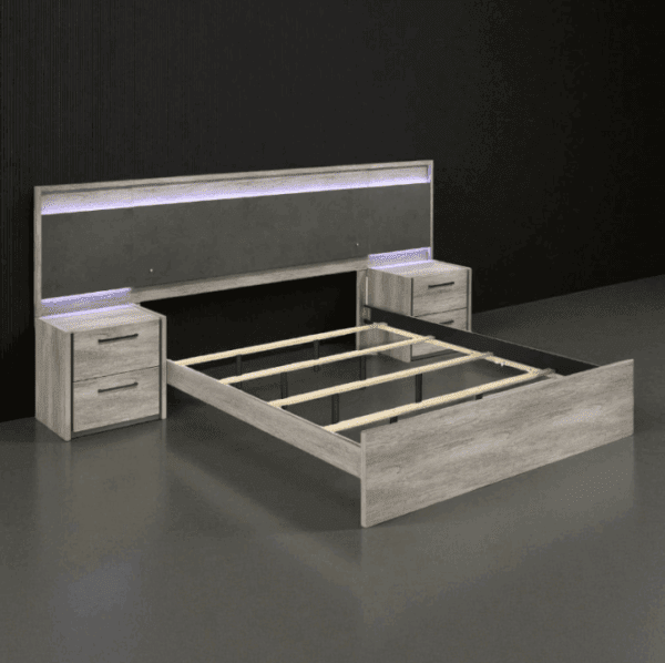 Space-Saving 8-Piece Bedroom Set with Wall Bed & LED Lights - Image 2