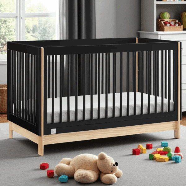 Luxury Upholstered 4-in-1 Convertible Baby Crib – Bouclé Panels - Image 2