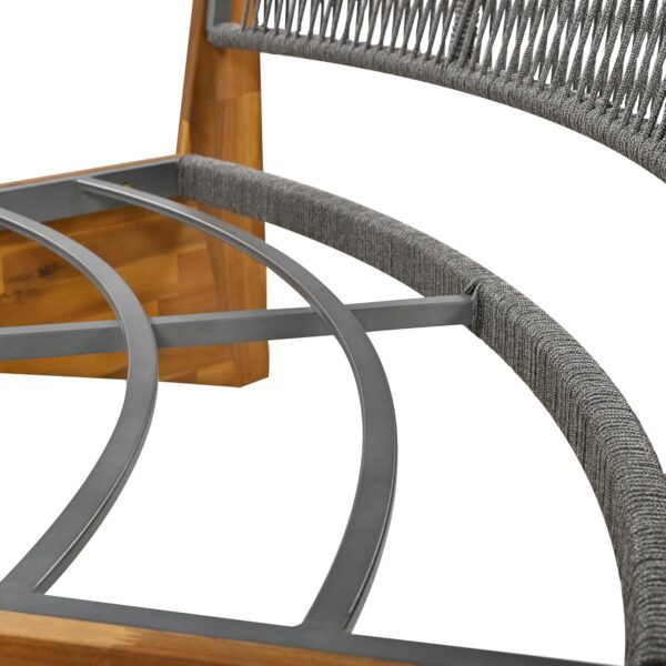 Quarte Outdoor Acacia Wood Half-Moon Sofa Set w/ Coffee Table - Image 3