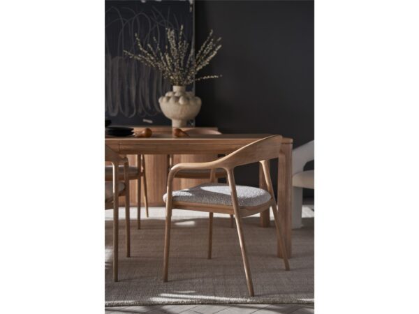 Echo Modern Dining Arm Chair – Upholstered in Medina Pebble - Image 2