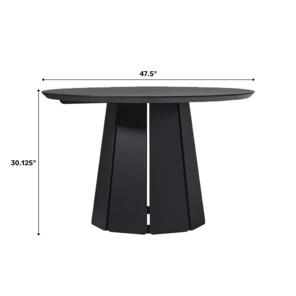 Walker Edison 48″ Round Solid Wood Pedestal Dining Table - Image 3