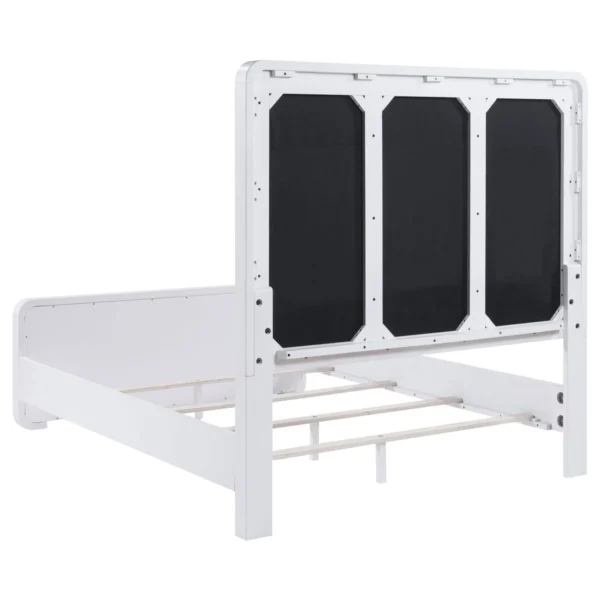5-Piece Pearl White Bedroom Set with Upholstered Bed & Storage - Image 3