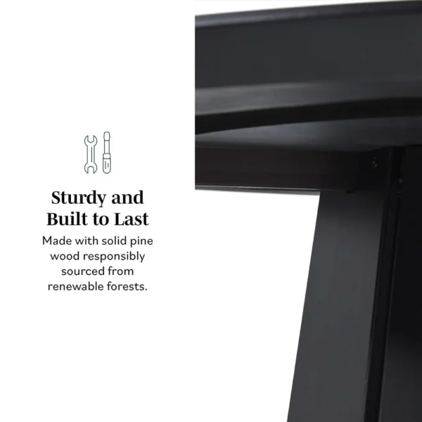 Walker Edison 48″ Round Solid Wood Pedestal Dining Table - Image 4