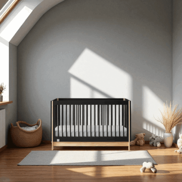 Luxury Upholstered 4-in-1 Convertible Baby Crib – Bouclé Panels - Image 4