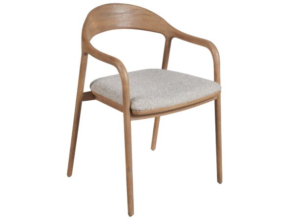 Echo Modern Dining Arm Chair – Upholstered in Medina Pebble - Image 4