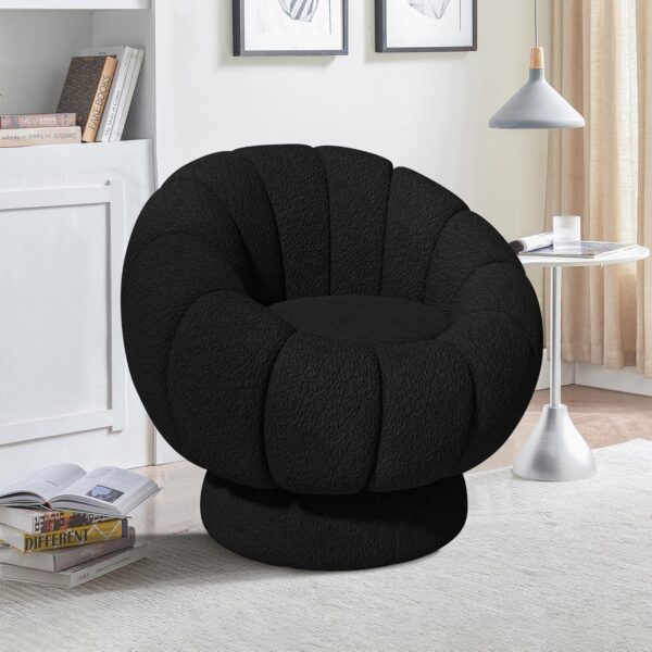 COCO DESIGN 30″ Bouclé Swivel Barrel Accent Chair with Storage - Image 6