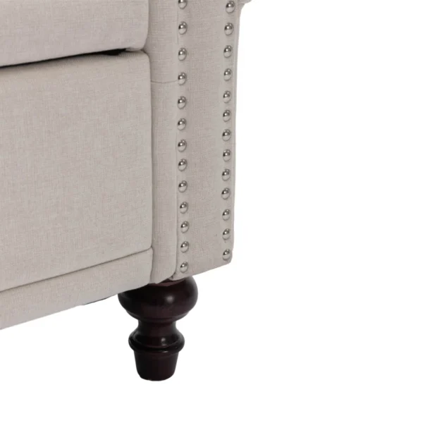 Velvet & Linen Upholstered Storage Bench with Compartments - Image 5