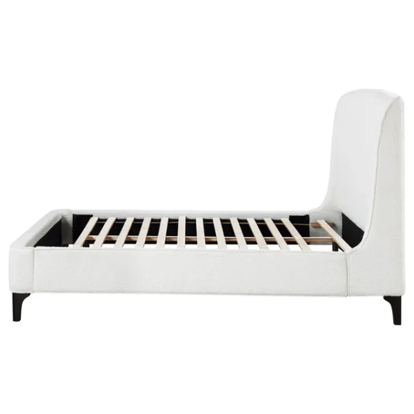 Mosby Curved Upholstered Eastern King Platform Bed – White Bouclé - Image 5