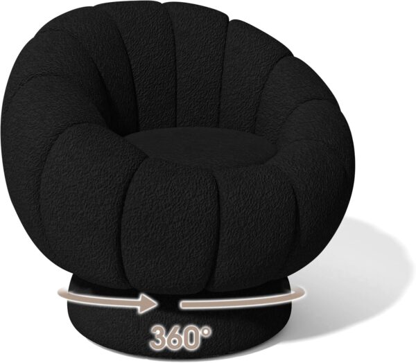 COCO DESIGN 30″ Bouclé Swivel Barrel Accent Chair with Storage - Image 7