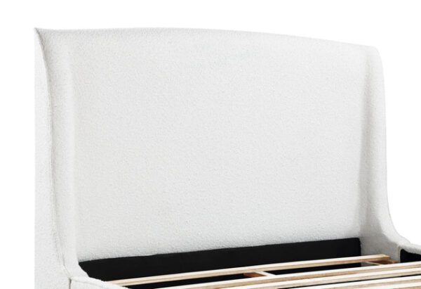 Mosby Curved Upholstered Eastern King Platform Bed – White Bouclé - Image 7