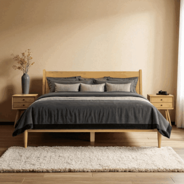 4-Piece Mid-Century Platform Bedroom Set with Bed & Storage