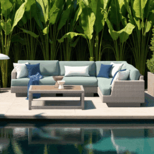 5-Piece Outdoor Sectional Sofa Set with Sunbrella® Cushions