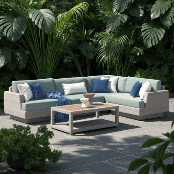 5-Piece Outdoor Sectional Sofa Set with Sunbrella® Cushions - Image 2