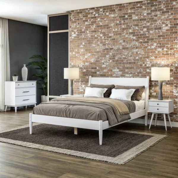 4-Piece Mid-Century Platform Bedroom Set with Bed & Storage - Image 4