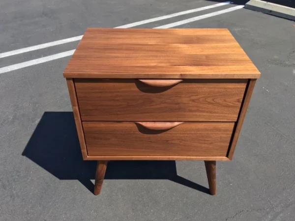 Custom Mid-Century Sculptural Walnut Nightstand – Handcrafted - Image 4