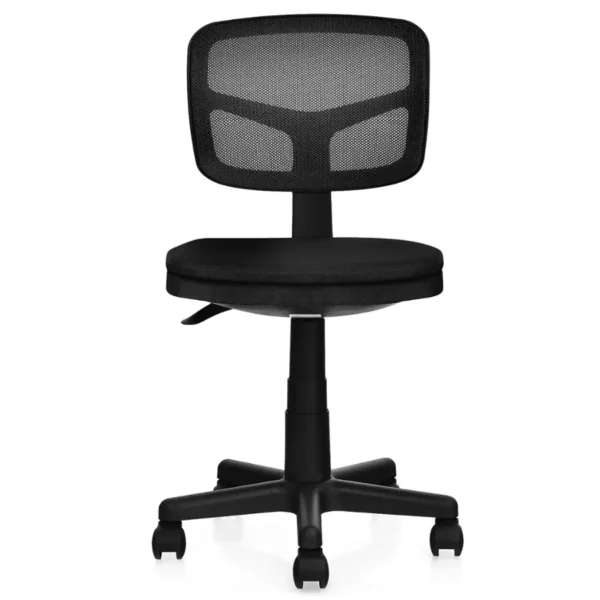 Compact Armless Mesh Swivel Office Chair – Adjustable Height - Image 2