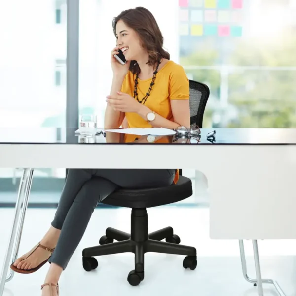 Compact Armless Mesh Swivel Office Chair – Adjustable Height - Image 5