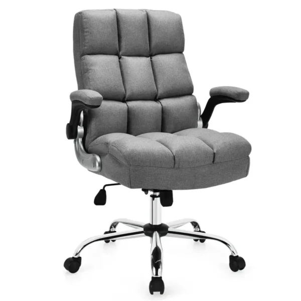 Big & Tall High-Back Swivel Office Chair with Flip-Up Armrests - Image 2