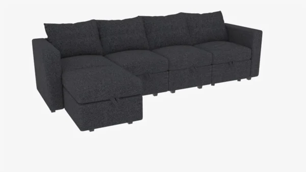 6-Piece Modular Sectional Sofa w/ Storage Ottoman – 109″ Couch - Image 4