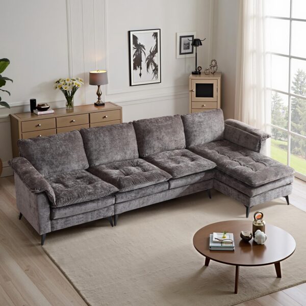 Reversible L-Shaped Sectional Sofa with Storage Chaise - Image 2