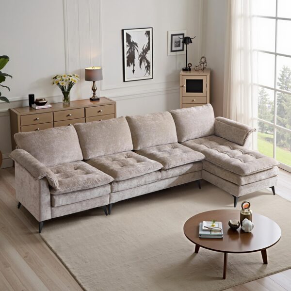 Reversible L-Shaped Sectional Sofa with Storage Chaise - Image 3