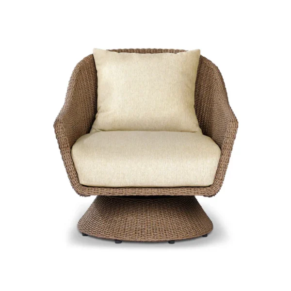 Koe Outdoor Swivel Chair – Sculptural Faux Hyacinth Frame - Image 3