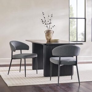 Walker Edison Curved Back Upholstered Dining Chairs – Set of 2