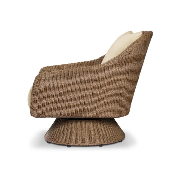 Koe Outdoor Swivel Chair – Sculptural Faux Hyacinth Frame - Image 4